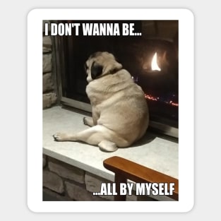 sad pug Sticker